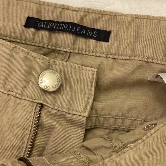 Valentino Beige Tan Nude Jeans Pants sz 12 (34) Like NEW Classic Designer Lux - Picture 14 of 17